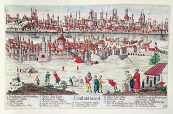 Panoramic view of Constantinople (coloured engraving) | Obraz na stenu