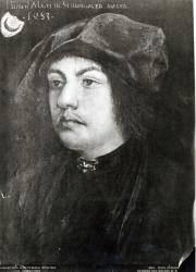 Martin Schon, 1523 (oil on panel) (b/w photo) | Obraz na stenu