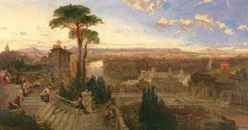 Rome, twilight, view from the Convent of San Onofrio on Mount Janiculum, c.1853-55 (oil on canvas) | Obraz na stenu