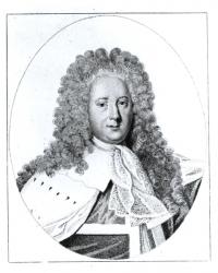 Portrait of Henry St. John (1678-1751) 1st Viscount Bolingbroke (engraving) (b/w photo) | Obraz na stenu