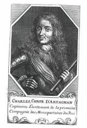Charles de Montesquiou (1611-73) Count of Artagnan (engraving) (b/w photo) | Obraz na stenu