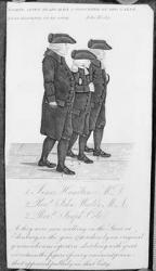 John Wesley walking in Edinburgh between James Hamilton M.D. and Joseph Cole (engraving) (b/w photo) | Obraz na stenu