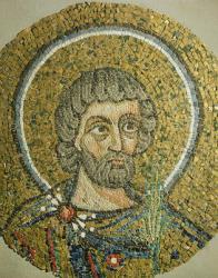 Saint Barbaziano: Fragment of a mosaic from the Basilica Ursiana, the former Cathedral of Ravenna (mosaic) | Obraz na stenu