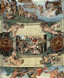 Sistine Chapel Ceiling (1508-12): The Sacrifice of Noah, 1508-10 (fresco) (post restoration) | Obraz na stenu