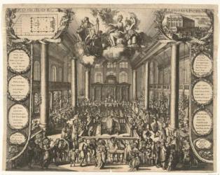 Inauguration of the Portuguese Synagogue in Amsterdam, 1675 (engraving) | Obraz na stenu