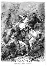 Stephen (c.1097-1154) Taken Prisoner by Forces of Matilda (1102-1167) in 1141 (engraving) (b&w photo) | Obraz na stenu