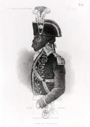 Portrait of Toussaint L'Ouverture (1743-1803) from the 'Universal History of the 19th Century' engraved by Joseph Julien Guillaume Dulompre (b.1789) (engraving) (b/w photo) | Obraz na stenu