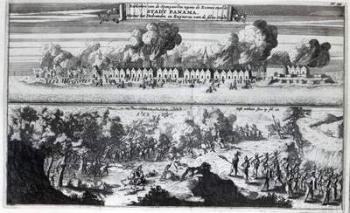 Battle between the Buccaneers and the Spaniards during the attack on Panama in 1671, 1678 (engraving) | Obraz na stenu