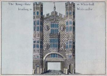 Whitehall: The Kings Gate Leading to Westminster, from 'A Book of the Prospects of the Remarkable Places in and about the City of London', c.1700 (engraving) | Obraz na stenu