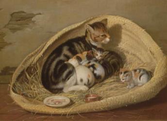 Cat with Her Kittens in a Basket, 1797 (oil on canvas) | Obraz na stenu