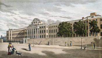 New Bethlem Hospital, St. George's Fields, engraved by Riley, 1817 (coloured engraving) | Obraz na stenu