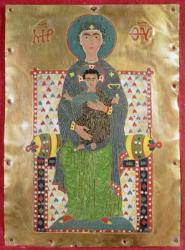 Virgin and Child Enthroned (gold & cloisonne enamel) | Obraz na stenu
