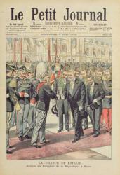 Arrival of the President of the French Republic, M. Loubet, in Rome for a state visit to Italy in April, 1904, cover illustration of 'Le Petit Journal', 1 May, 1904 (colour litho) | Obraz na stenu