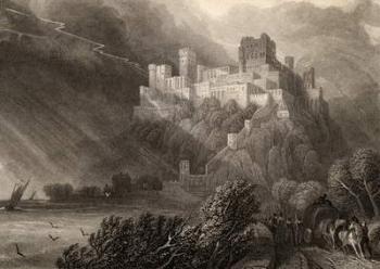 The ruins of Rheinfels, engraved by W. Radclyffe, illustration from 'The Pilgrims of the Rhine' published 1840 (engraving) | Obraz na stenu