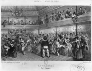 La Courtille, popular dance, engraved by Yves (19th century) (litho) (b/w photo) | Obraz na stenu