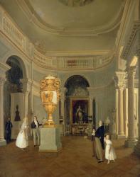 The Oval Hall of the Old Hermitage, St Petersburg (oil on canvas) | Obraz na stenu