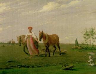 Ploughing in Spring, 1820s (oil on canvas) | Obraz na stenu
