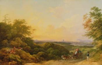 The Evening Coach, London from Greenwich, 1805 (oil on canvas) | Obraz na stenu