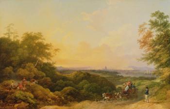 The Evening Coach, London from Greenwich, 1805 (oil on canvas) | Obraz na stenu