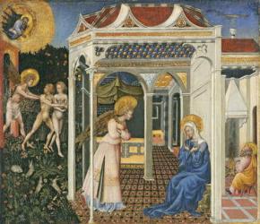 The Annunciation and Expulsion from Paradise, c. 1435 (tempera on panel) | Obraz na stenu