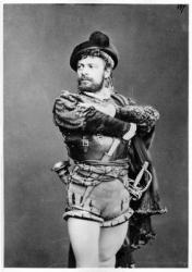Mounet-Sully (1841-1916) as Hernani in 'Hernani ou l'Honneur Castillan' by Victor Hugo (1802-85) (b/w photo) | Obraz na stenu