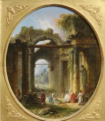 Ancient ruins in Rome (oil on canvas) | Obraz na stenu