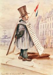 The Sandwich Board Man, Boulevard du Temple, 1839 (w/c on paper) | Obraz na stenu