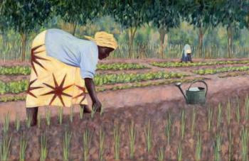 Planting Onions, 2005 (oil on canvas) | Obraz na stenu