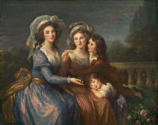 The Marquise de Pezay, and the Marquise de Rougé with Her Sons Alexis and Adrien, 1787 (oil on canvas) | Obraz na stenu