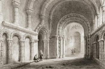 Cormac's Chapel (built 1127-34), The Rock of Cashel, County Tipperary, Ireland, from 'Scenery and Antiquities of Ireland' by George Virtue, 1860s (engraving) | Obraz na stenu
