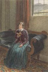 A Lady Reading, called Mrs William Hunt, c.1835 (gouache & w/c over graphite on paper) | Obraz na stenu
