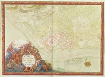 Ms. 987, fol.24 Plan of Le Havre, from the 'Atlas Louis XIV', 1683-88 (gouache on paper) | Obraz na stenu