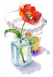 Tulip with Egg basket, 2014, (watercolor) | Obraz na stenu