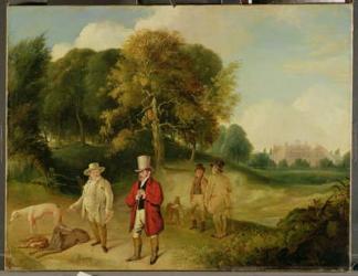 J. M. W. Turner (1775-1851) and Walter Ramsden Fawkes (1769-1825) at Farnley Hall, c.1820-24 (oil on canvas) | Obraz na stenu