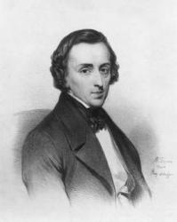 Frederic Chopin, after Ary Scheffer (1795-1858) (litho) (b/w photo) | Obraz na stenu