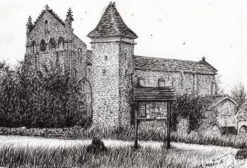 L'Abbeye Blassimon France, 2010, (ink on paper) | Obraz na stenu