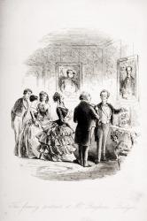 The family portraits at Mr. Bayham Badger's, illustration from 'Bleak House' by Charles Dickens (1812-70) published 1853 (litho) | Obraz na stenu