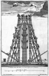 Erecting the Ancient Egyptian Obelisk in St. Peter's Square (engraving) | Obraz na stenu