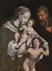 The Holy Family with the Infant St John (oil on canvas) | Obraz na stenu
