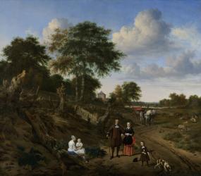 Couple in a Landscape, 1667 (oil on canvas) | Obraz na stenu