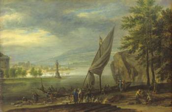 Harbour Landscape (oil on canvas) | Obraz na stenu