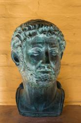 Bust of the Emperor Hadrian, Roman city of Italica, near Santiponce, Seville Province, Andalusia, Spain (photo) | Obraz na stenu