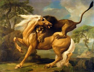 A Lion Attacking a Horse, c.1762 (oil on canvas) | Obraz na stenu