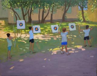 Archery practise,France (oil on canvas) | Obraz na stenu