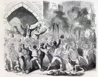 Attack on the Workhouse at Stockport in 1842 (engraving) | Obraz na stenu