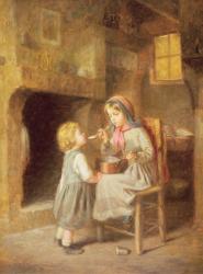 Young Girl Feeding a Toddler | Obraz na stenu