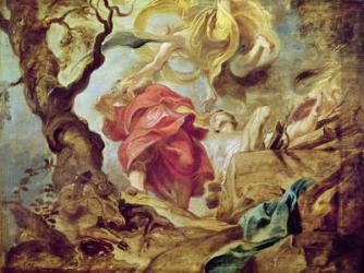 The Sacrifice of Isaac, sketch for section of ceiling in the Jesuit Church, Antwerp, 1620-21 (oil on panel) | Obraz na stenu