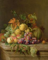 A Still Life of Melons, Grapes and Peaches on a Ledge | Obraz na stenu