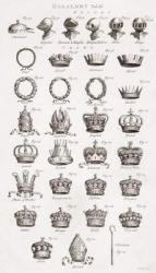 Crowns, coronets and helmets (engraving) | Obraz na stenu