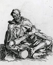 Seated Beggar (engraving) | Obraz na stenu